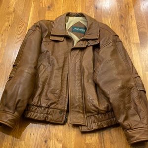 AM2 by Marc vintage leather bomber jacket -mens size L